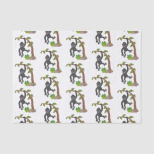 Papel De Seda Ilustracion de personalizado de bebé gorila feliz