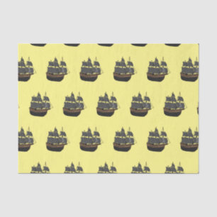Papel De Seda Ilustracion de personalizado de buques piratas