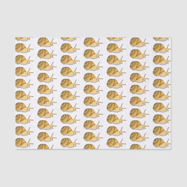 Papel De Seda Ilustracion de personalizado de caracol amarillo (Anverso)