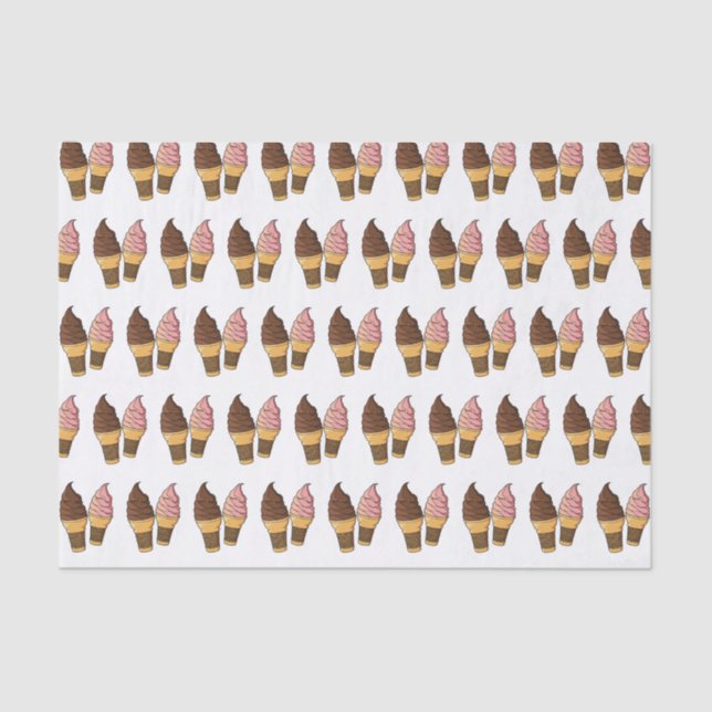 Papel De Seda Ilustracion de personalizado de helado de cono (Anverso)