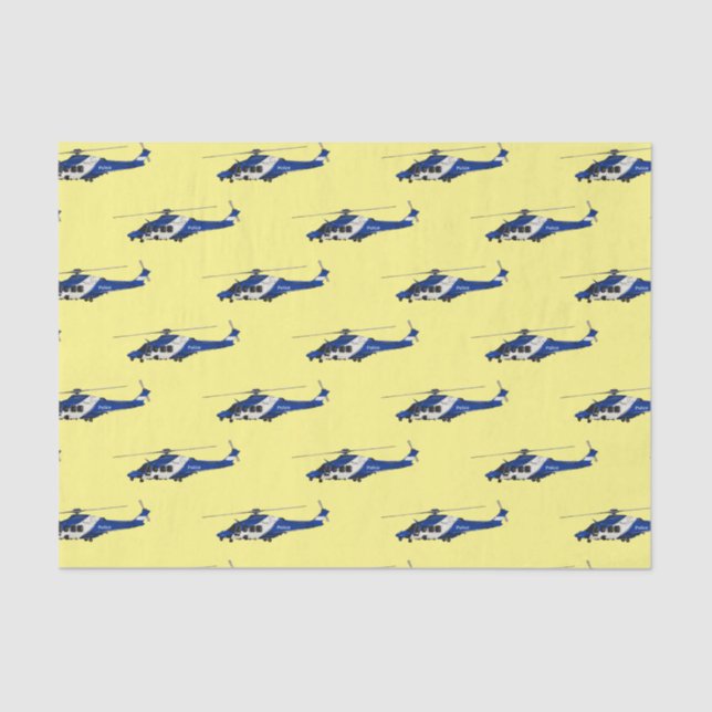 Papel De Seda Ilustracion de personalizado de helicópteros de la (Anverso)