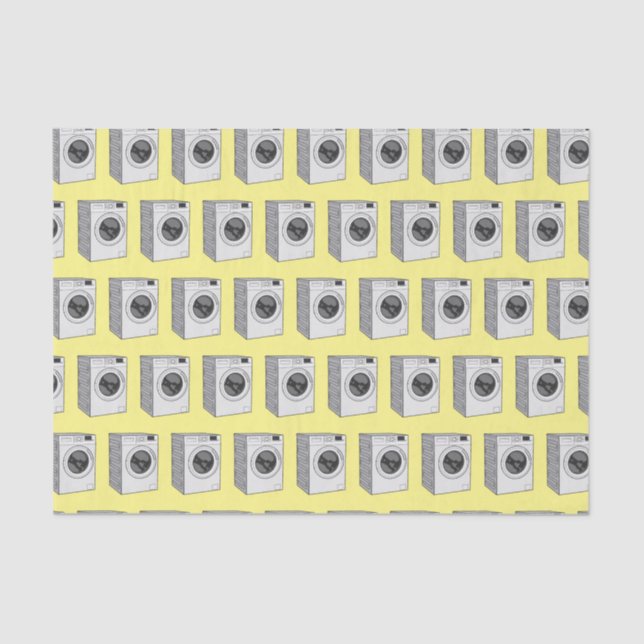 Papel De Seda Ilustracion de personalizado de lavadora (Anverso)