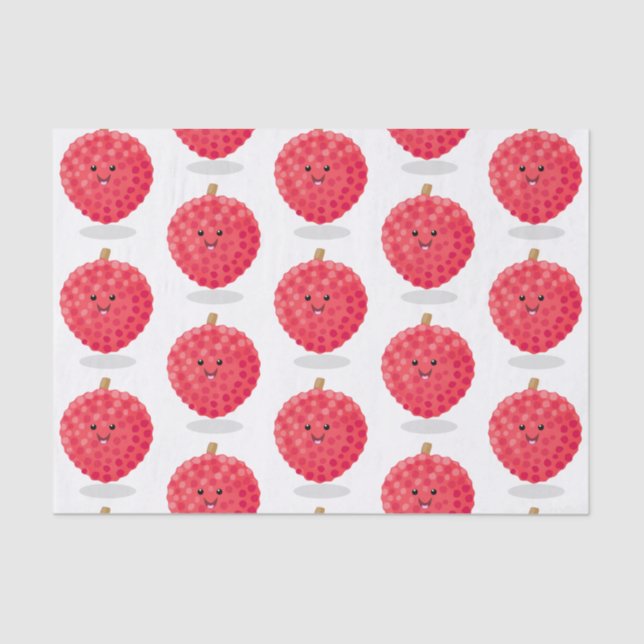 Papel De Seda Ilustracion de personalizado de linché rosado (Anverso)