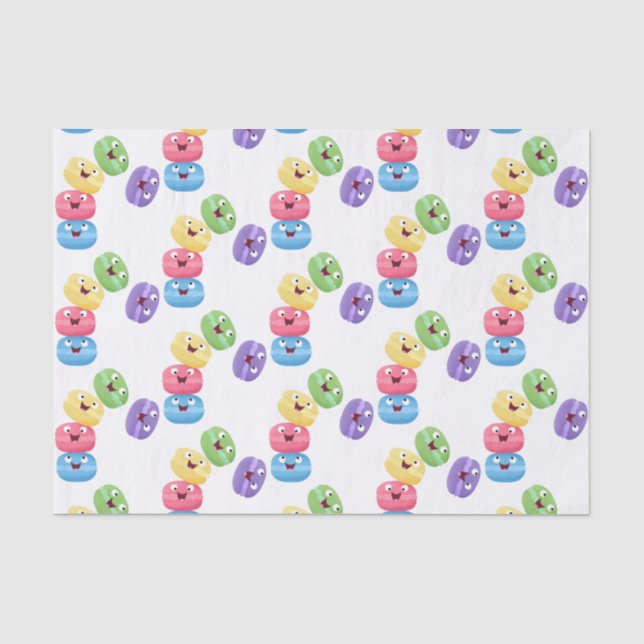 Papel De Seda Ilustracion de personalizado de macarons graciosos (Anverso)