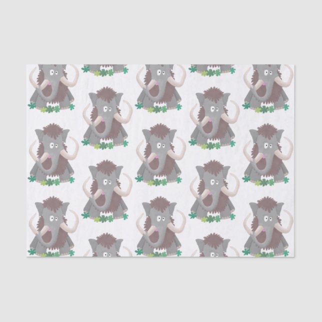 Papel De Seda Ilustracion de personalizado de mamut bobo gracios (Anverso)