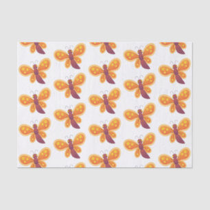 Papel De Seda Ilustracion de personalizado de mariposa naranja f
