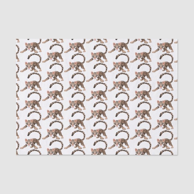 Papel De Seda Ilustracion de personalizado de ocelot de Cute (Anverso)