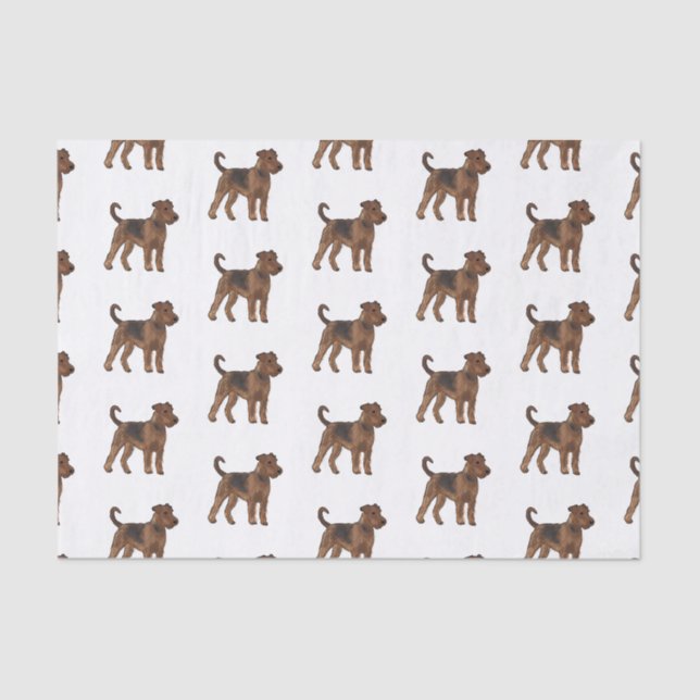 Papel De Seda Ilustracion de personalizado de perro Airedale ter (Anverso)