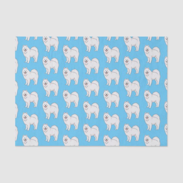 Papel De Seda Ilustracion de personalizado de perro de Samoyed (Anverso)