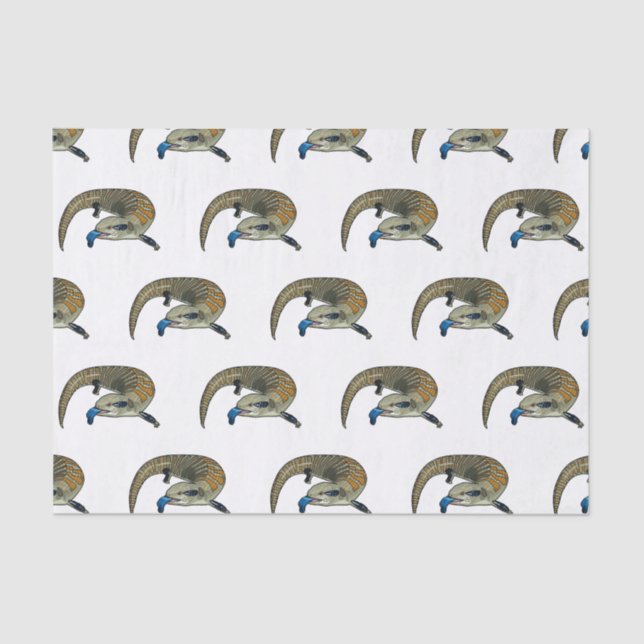 Papel De Seda Ilustracion de personalizado de piel de tono azul (Anverso)