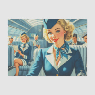 Papel De Seda Ilustracion de Stewardess de época
