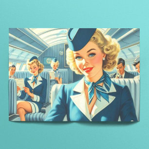 Papel De Seda Ilustracion de Stewardess de época