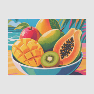 Papel De Seda Ilustración de tazón de frutas tropicales