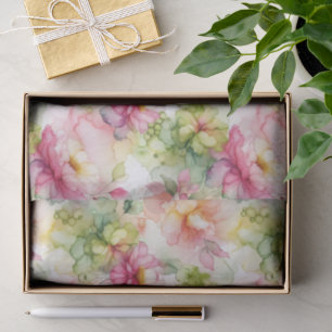 Papel De Seda Ilustracion de tinta para alcohol de flores pastel