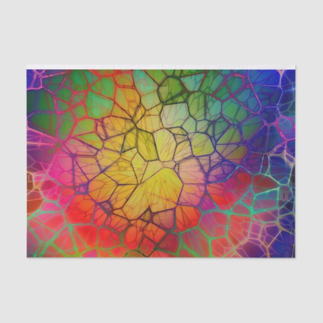 Papel De Seda Ilustración de vidrio manchado con mosaico de arco (Anverso)