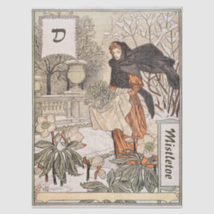 Papel De Seda Ilustración del jardín de invierno de diciembre Ar