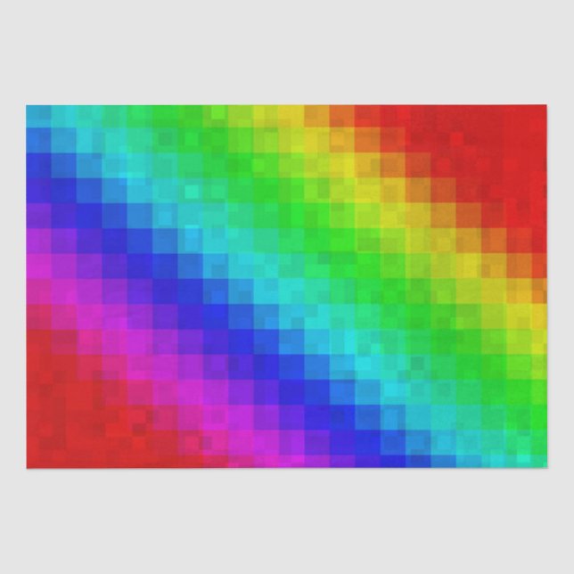 Papel De Seda Ilustración del mezaic arcoiris caliente, (Anverso)