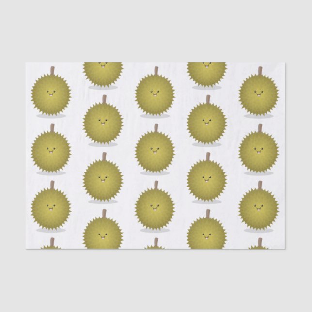 Papel De Seda Ilustracion feliz personalizado duriano (Anverso)