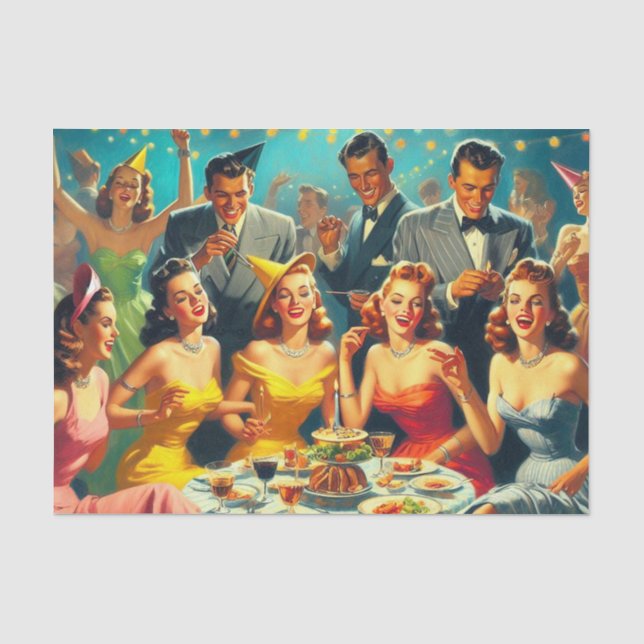 Papel De Seda Ilustracion Fiesta de época (Anverso)