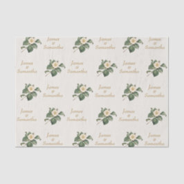 Papel De Seda Ilustracion floral blanco simple | Regalo Boda