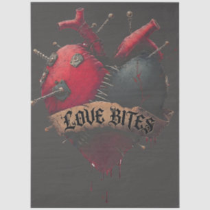Papel De Seda Ilustración gótica de corazón anatómico "Los mordi