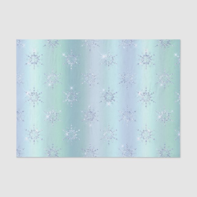 Papel De Seda Ilustracion gradiente de copos de nieve de inviern (Anverso)