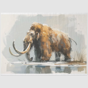 Papel De Seda Ilustración Majestuosa del Mamut Lanudo en Decoupa