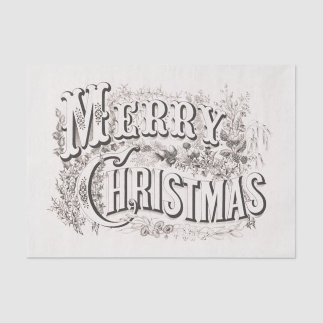 PAPEL DE SEDA:  ILUSTRACION MERRY CHRISTMAS (Anverso)