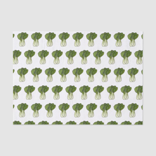 Papel De Seda Ilustracion personalizado Bok choy (Anverso)