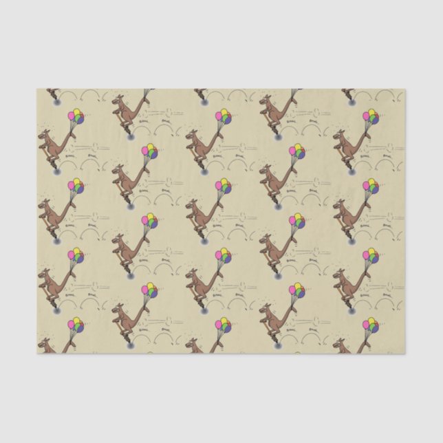 Papel De Seda Ilustracion personalizado canguro del humor austra (Anverso)