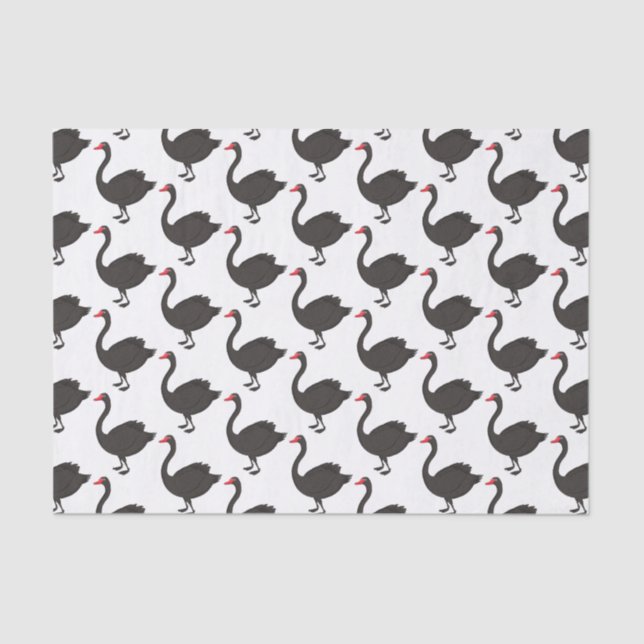 Papel De Seda Ilustracion personalizado cisne negro (Anverso)