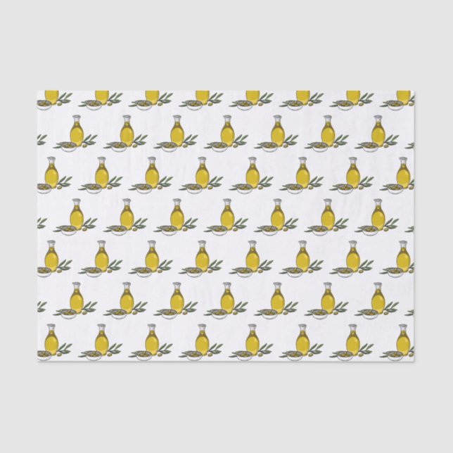 Papel De Seda Ilustracion personalizado de aceite de oliva (Anverso)