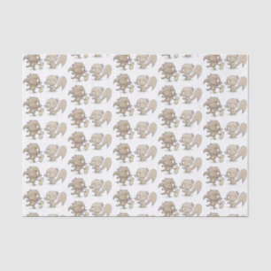 Papel De Seda Ilustracion personalizado de ardillas graciosas