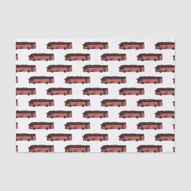 Papel De Seda Ilustracion personalizado de autobús (Anverso)