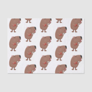 Papel De Seda Ilustracion personalizado de capybara ukulele cant