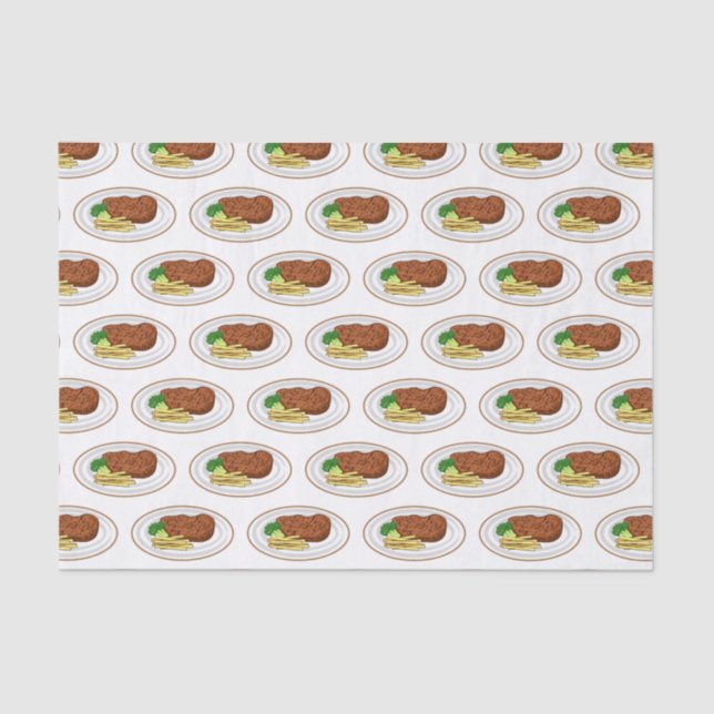 Papel De Seda Ilustracion personalizado de carne (Anverso)