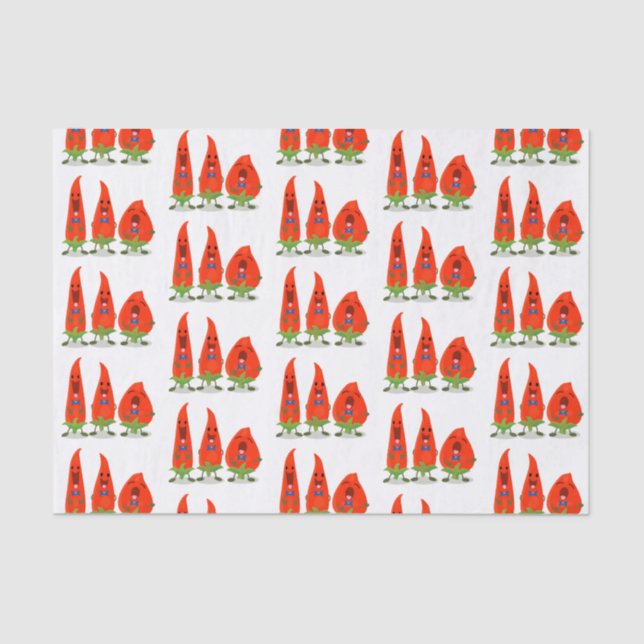 Papel De Seda Ilustracion personalizado de chiles cantantes (Anverso)