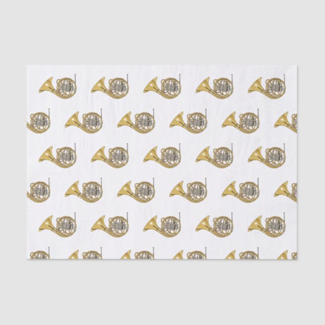 Papel De Seda Ilustracion personalizado de cuerno francés (Anverso)