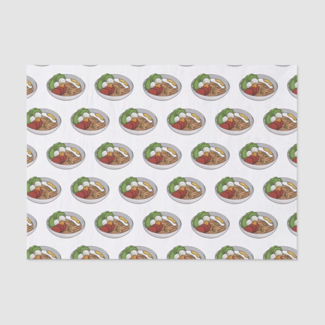 Papel De Seda Ilustracion personalizado de fideos (Anverso)