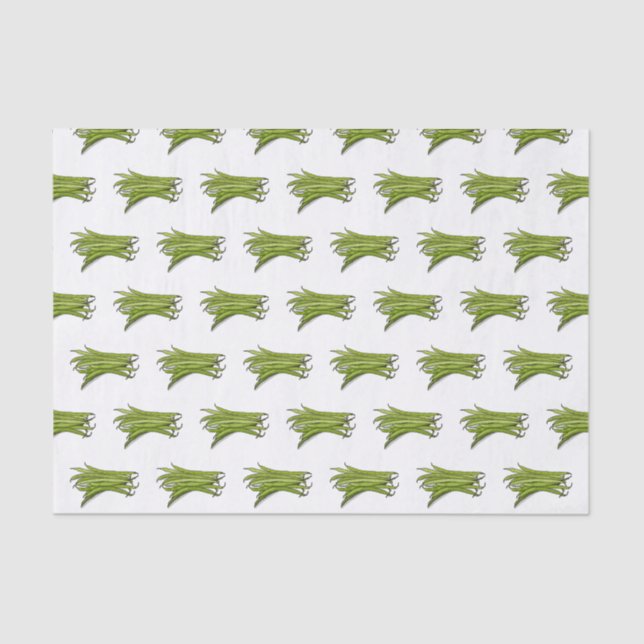 Papel De Seda Ilustracion personalizado de frijol verde (Anverso)