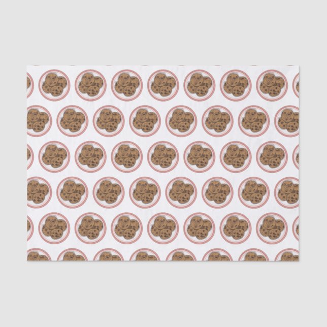 Papel De Seda Ilustracion personalizado de galletas de chocolate (Anverso)