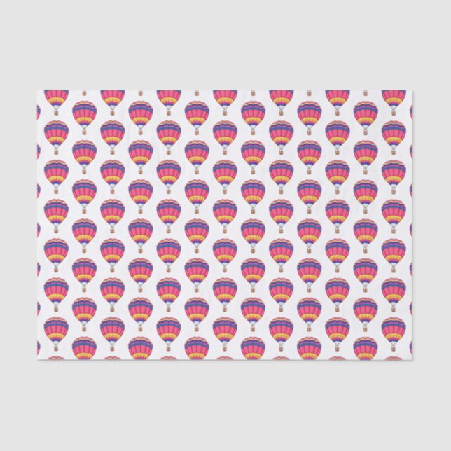 Papel De Seda Ilustracion personalizado de globo aerostático (Anverso)