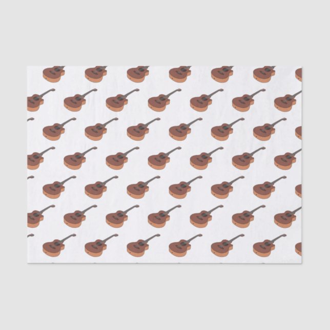 Papel De Seda Ilustracion personalizado de guitarra acústica (Anverso)