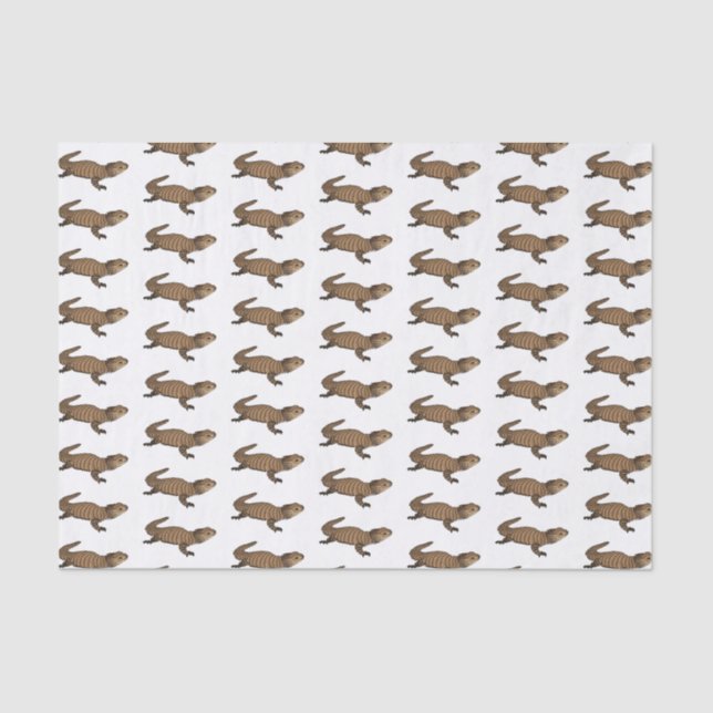 Papel De Seda Ilustracion personalizado de lagarto de Armadillo (Anverso)