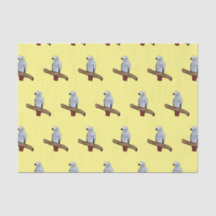 Papel De Seda Ilustracion personalizado de loro gris africano