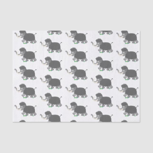 Papel De Seda Ilustracion personalizado de mamut torpe (Anverso)