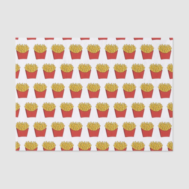 Papel De Seda Ilustracion personalizado de patatas fritas (Anverso)