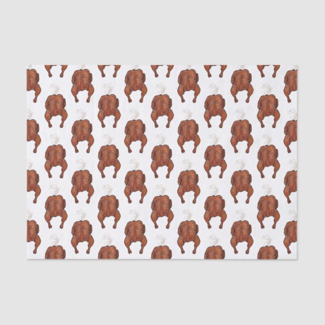 Papel De Seda Ilustracion personalizado de pollo asado (Anverso)