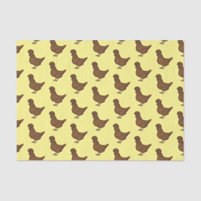 Papel De Seda Ilustracion personalizado de pollo polaco Chamois (Anverso)