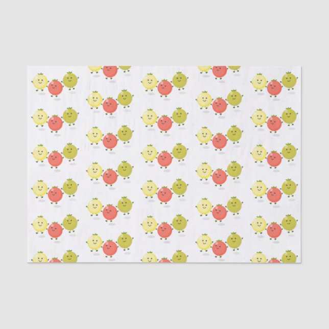 Papel De Seda Ilustracion personalizado de tomates de cerezo (Anverso)